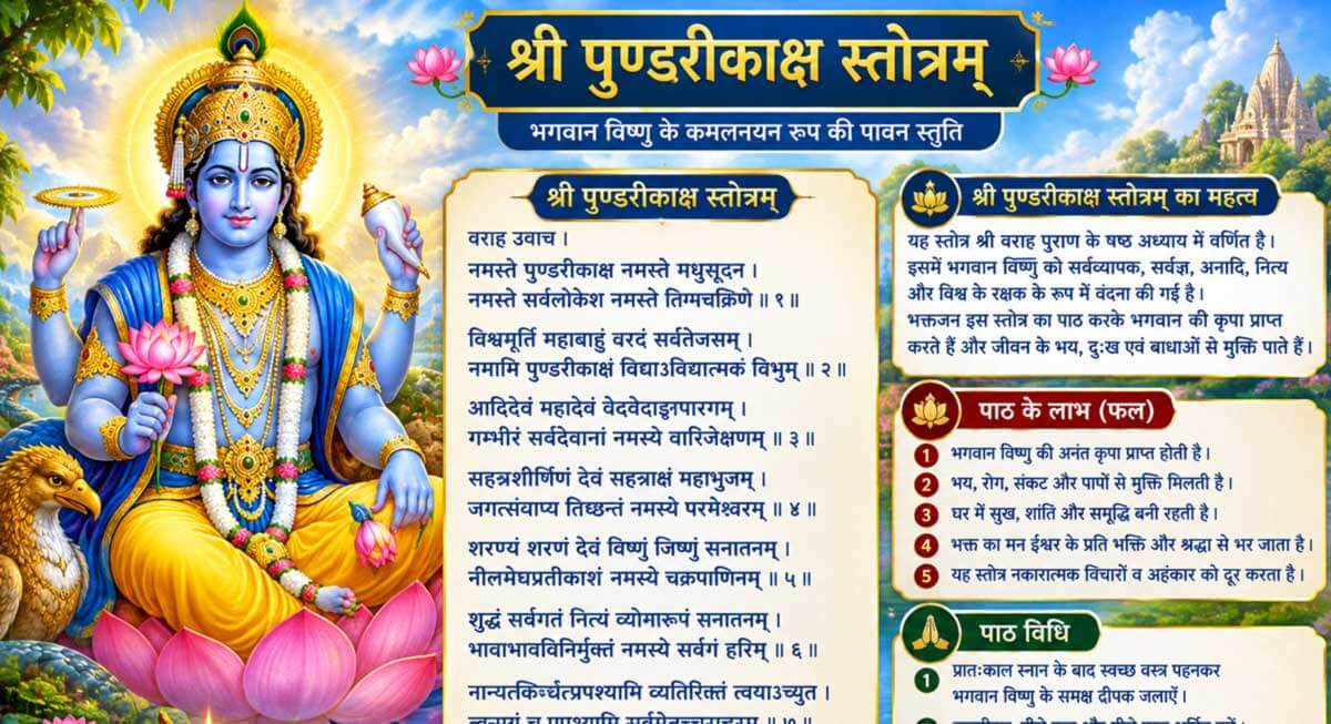 Sri Pundarikaksha Stotram