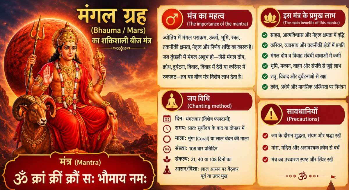 Om Kram Kreem Kroum Sah Bhaumaya Namah